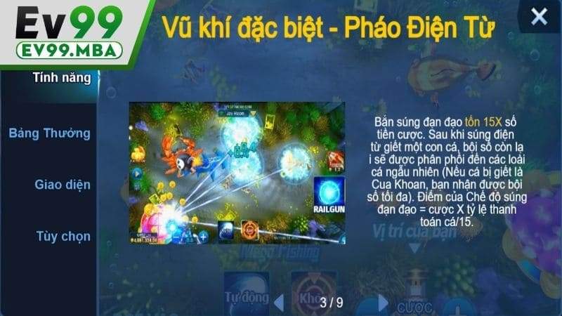 Các tính năng hỗ trợ người chơi khi săn cá