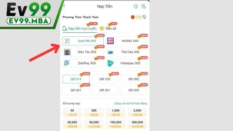 Chọn phương thức ngân hàng địa phương