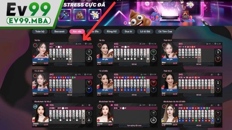 Các bước tham gia chơi tài xỉu online tại casino EV99