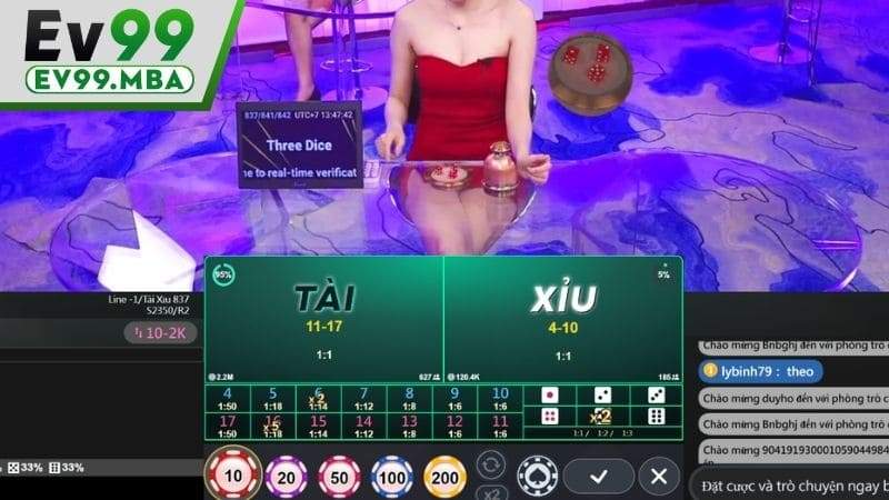 Các tính năng trong giao diện trong tài xỉu EV99