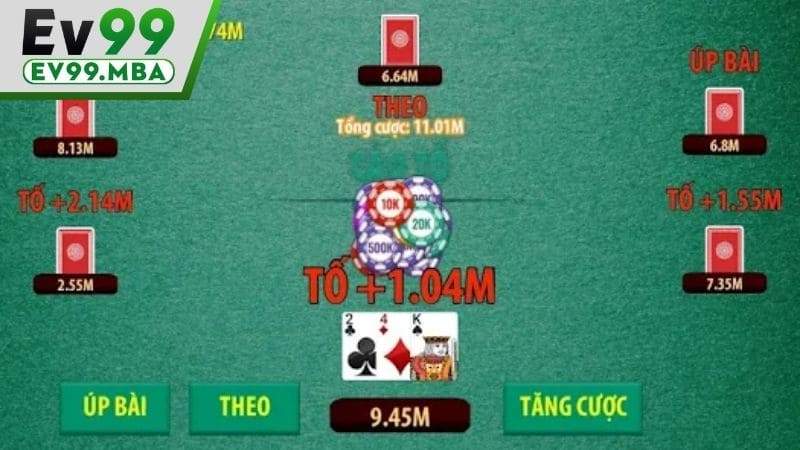 Giao diện khi tham gia chơi bài liêng online