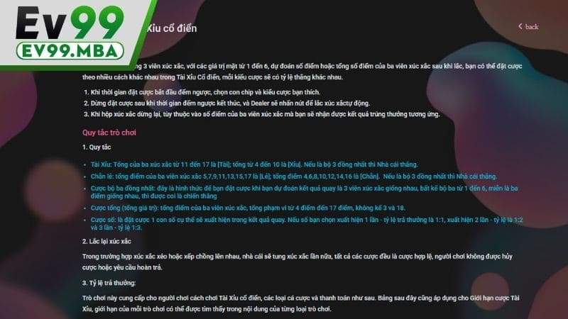 Luật chơi tài xỉu online cơ bản mà người chơi cần nắm