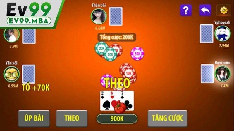 Quy trình khi chơi 1 ván bài liêng online