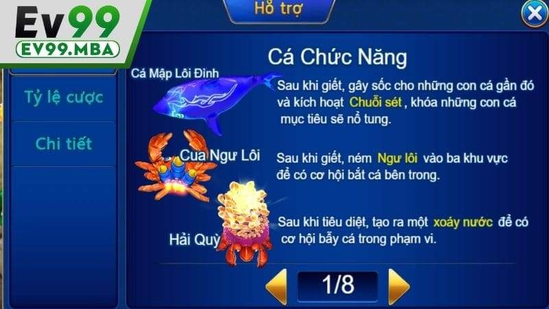 Các loài cá chức năng cần tiêu diệt trong game Jackpot Đánh Cá
