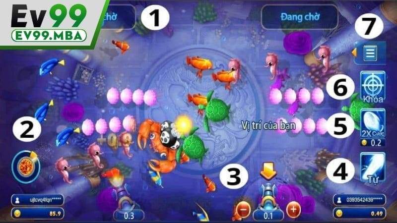 Giao diện trò chơi câu cá thưởng được bố trí dễ dàng sử dụng