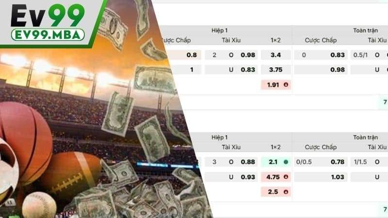 Kèo tài xỉu 3.75 là một dạng kèo tổng số bàn thắng tại EV99