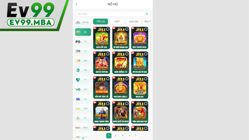 Nhiều trò chơi nổ hũ đa dạng chủ đề tại EV99