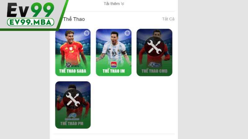 Thể thao EV99 có nhiều nhà cung cấp uy tín